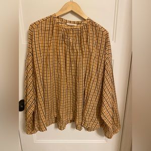 Doen XL Jane Blouse Orange Meringue Plaid